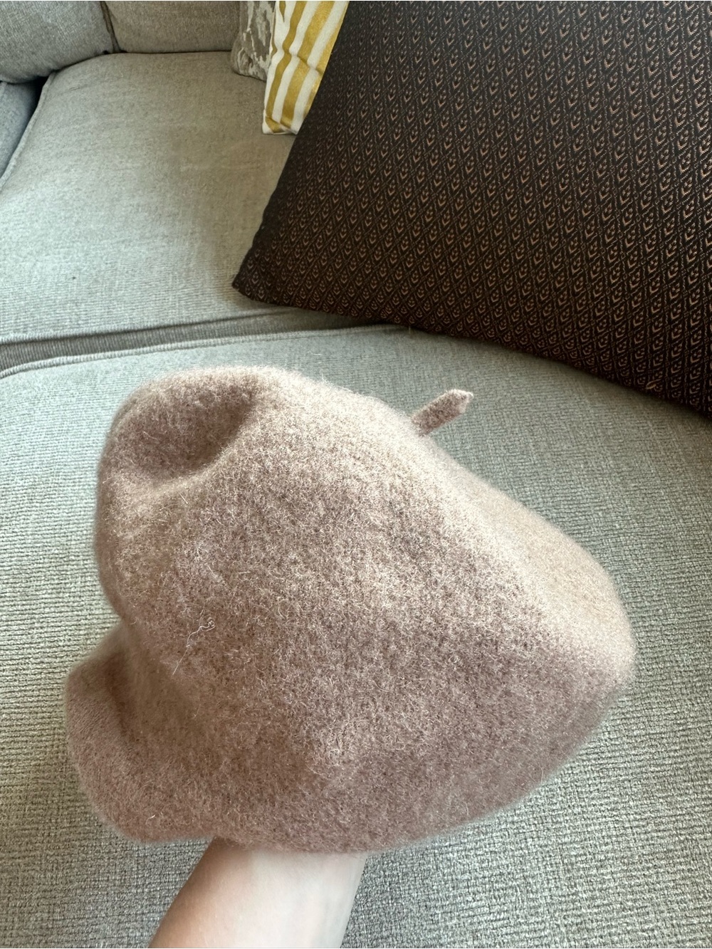 100% Wool Tan Beige Beret Hat